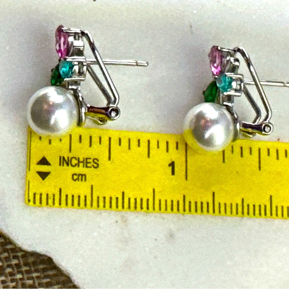 22.8 Carats Mixed Color Topaz Earrings in 925 Silver - Picture 10 of 14